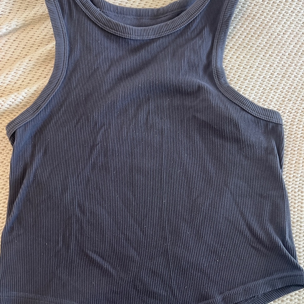 Streetwear Society Gray Fitted Crop Tank Top